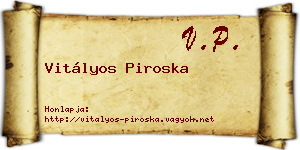 Vitályos Piroska névjegykártya