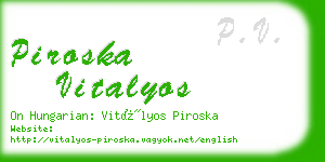 piroska vitalyos business card
